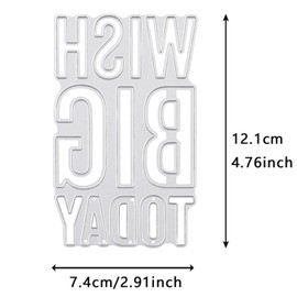 Ammsochy Cutting Dies Metal Stencils Scrapbooking Tools Flowers Lace Frame DIY Embossing Template for Paper Card Making Album Arts Crafts Supplies (Wish Big Today-7.4x12.1cm)