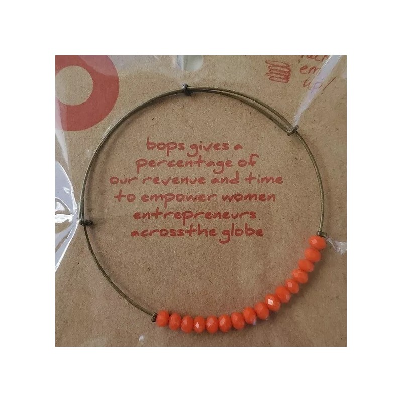 BeBop Boutique Swap Bops Stackable Bangle Bracelet Orange Beads Charms