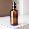 16oz Empty Stainless Steel Pump Bottles Dispenser 2 Pack Amber