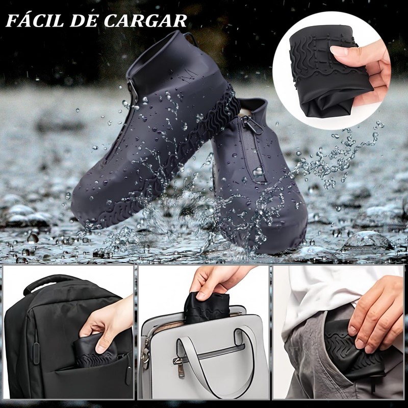 COREJOY Cubierta de zapatos impermeable,Cubierta Zapato Impermeable Portátil con Cremallera,