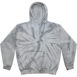 Colortone Tie Dye Pullover Hoodie for Women and Men, Spider Silver, X-Large