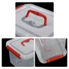 Easymanie Plastic Storage Bin with Red Handle, 6 Quart, Pack