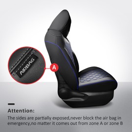MIROZO Rav4 Seat Covers Full Set,Faux Leather Car Seat Covers Compatible with 2019-2025 Toyota RAV4 Hybrid LE XLE Limited Seat Cover RAV4 Hybrid(Black and Blue,Non XSE&2022-2025 SE Hybrid)