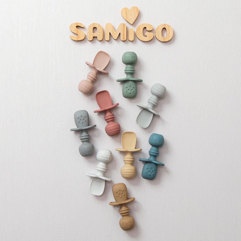 SAMiGO Silicone Baby Spoons Self Feeding 6+ Months - Infant