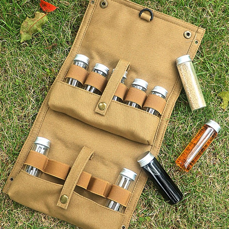 HUIOP Spice Bag, Portable Spice Bag with 10 Spice Jars