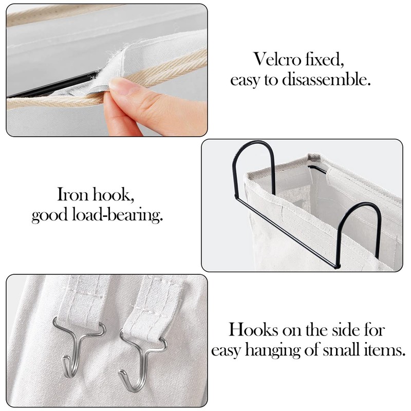 Forreen Bedside Storage Pocket, 2 Pcs Bedside Hanging Storage Basket
