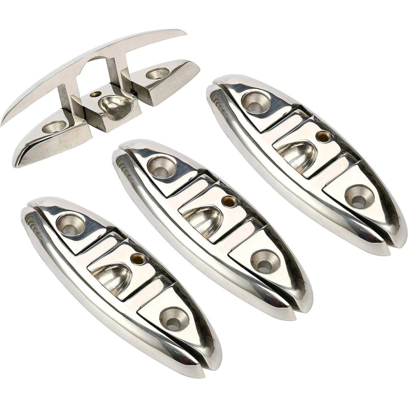 Amarine Made 4PCS 6 Inch Marine Boat Dock Mooring Cleat