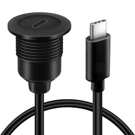 BATIGE Type C 3.0 Male to Female AUX Car Mount Flush Cable Extension 3ft