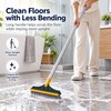 V-Shaped Floor Scrub Brush with Squeegee for Bathroom Cleaning –