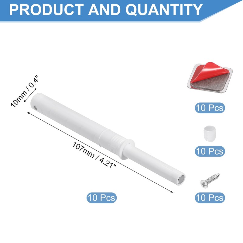 sourcing map 10 Pcs Magnetic Push Latches for Cabinet Door,