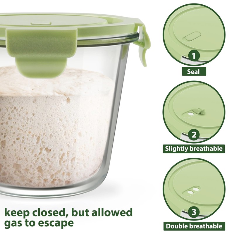 3Cup/23oz Glass Meal Prep Containers with Vented Lids Food Storage,