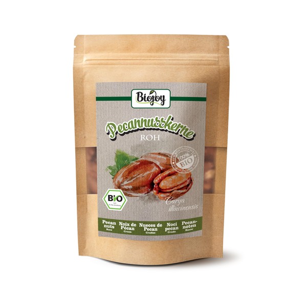 Biojoy Organic Pecan Nuts Half Kernels, Raw, Unsalted and Natural