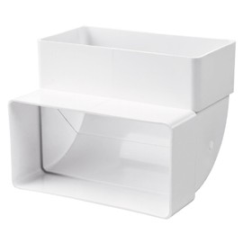 Edge Elbow 90 Degree Vertical Ventilation Duct 110 x 55 mm Rectangular Pipe Connection 90° Angle Channel Ventilation System Heating Cooling Room Air Conditioning White Exhaust Air Flat Duct Bow