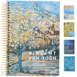 KISUOMAOYI B5 Wirebound Spiral Notebooks Bound, 300 Pages/150 Sheets,Hardcover, Waterproof Painting PVC, B5 Notepad Journal, for Women Men Work Office School,26.4 x 18.6cm –Flowering Orchards