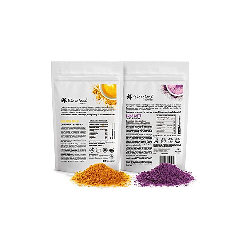 GOLDEN MILK y LUNA LATTE paquete TE HE DE AMAR