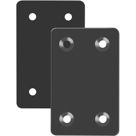 Niooliuk Pack of 20 Flat Stainless Steel Black Straight Brace Bracket 0.06inch Thickness Metal Flat Straight Mending Plates Fixing Corner Brace,2.4inch x 1.5 inch