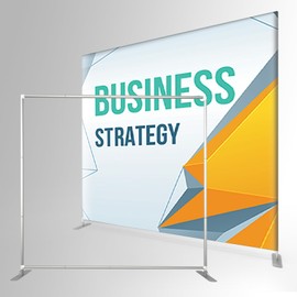 Displayfactory 8FT x 8FT Tension Fabric Display Stand for Trade Show & Event Backdrop (Frame Only, Aluminum, Easy Setup, Portable, Versatile)