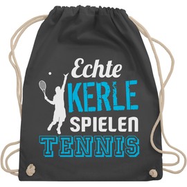Shirtracer - Gym Bag Backpack - Tennis Player Gift - Real Guys Playing Tennis, 3 Dark Grey, Unit size