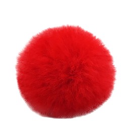 HugeDE 10 Pcs 8cm Faux Fur Pom Poms Fluffy Pom Pom Balls Fuzzy Fur Pompoms Large Knitting Pom Pom DIY Handmade Accessories with Elastic Loop for Hat Scarves Keychain Red