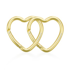 [MUNKEES] Heart Shape Carabiner, Keychain, Aluminum Alloy, Backpack, Bottle Buckle, 2 (L, Gold)