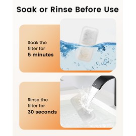 oneisall Cat Water Fountain Filters Replacement, 4 Pack for 67oz/2L Stainless Steel Fountain, Easy to Install and Clean