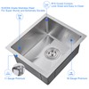 MENATT 15-inch Undermount Kitchen Bar Sinks, 304 Stainless Steel Handmade