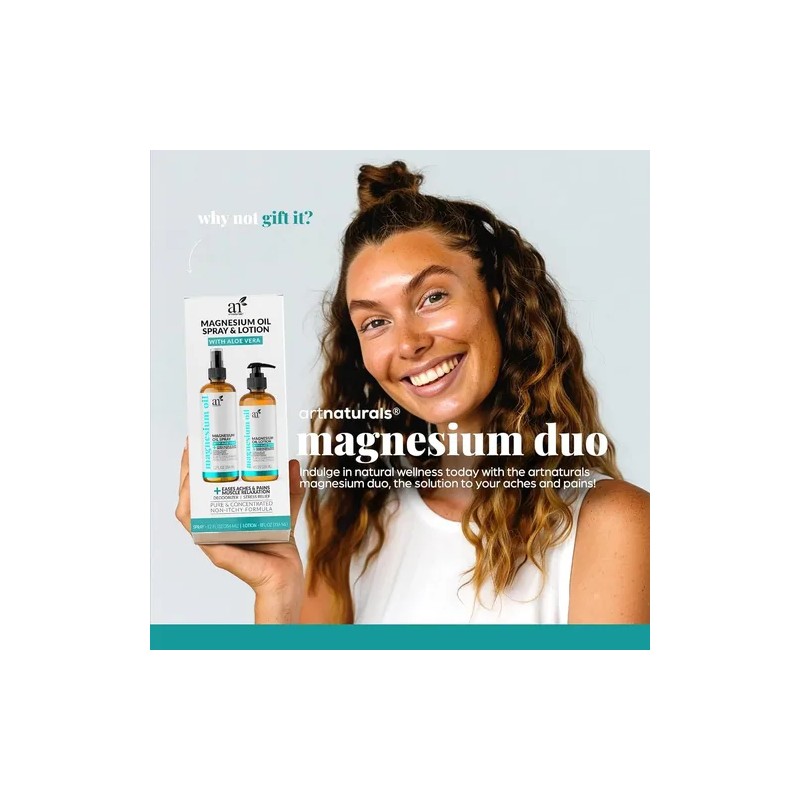 Artnaturals Aceite De Magnesio De 12 Oz Masaje Corporal