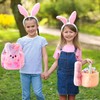 ARefugen 2Pcs Easter Fluffy Bunny Basket - Soft Plush Basket