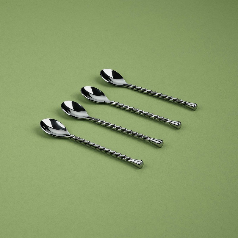 Gourmet Settings - 4-Piece Mini Spoons Set - Silver Tear