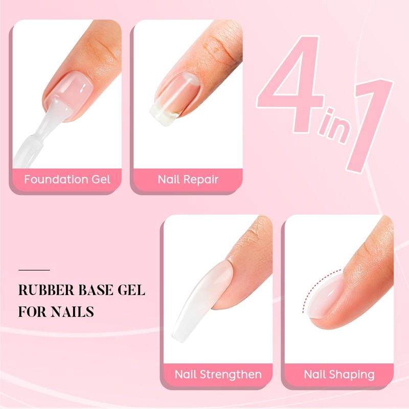 Nicedeco Hema Free Clear Rubber Base Gel Polish and No