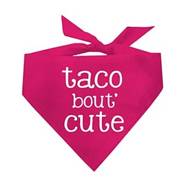 Taco Bout' Cute Dog Bandana (708 Hot Pink, One Size)