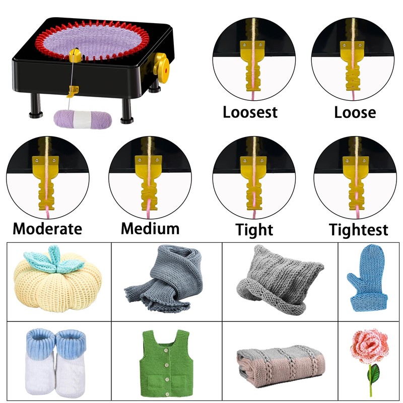 48 Needles Knitting Machine, Hand Crank Knitting Loom Machines for