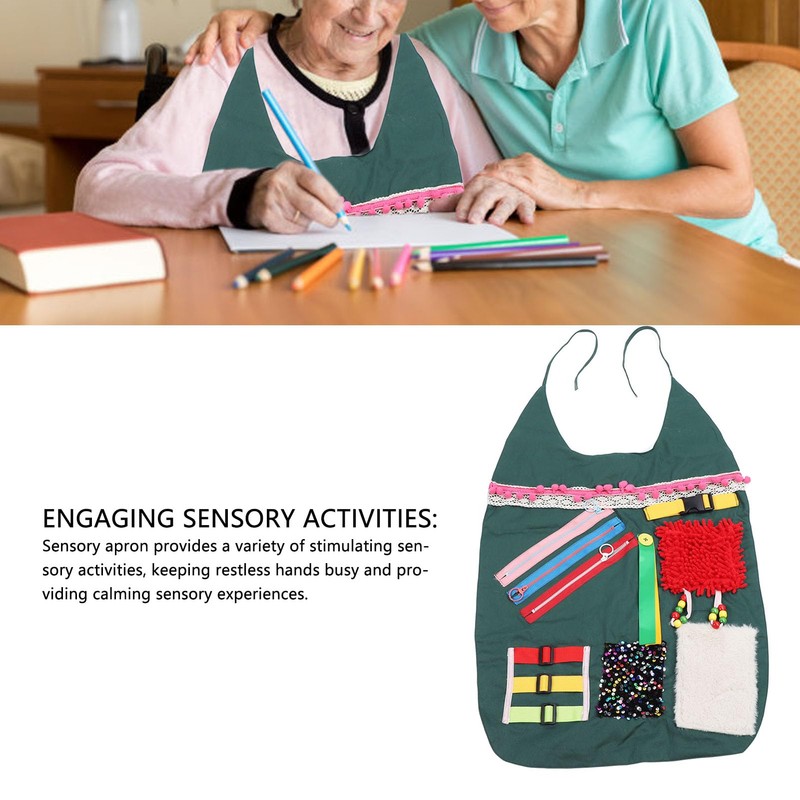 Sensory Blanket Apron for Elderly with Memory Loss, Dementia Engaging