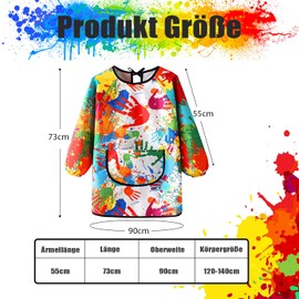 Norhogo Painting Apron, Children's Painting Coat, Waterproof Painting Apron Smock, Adjustable Cooking Apron with Sleeves for Painting & Crafts, Baking, Cooking, Girls and Boys, Colourful 1, 7-11