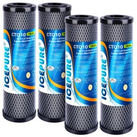 IcePure Whole House CTO Carbon Water Filter Cartridge 1 Micron 2.5" x 10" 4PACK