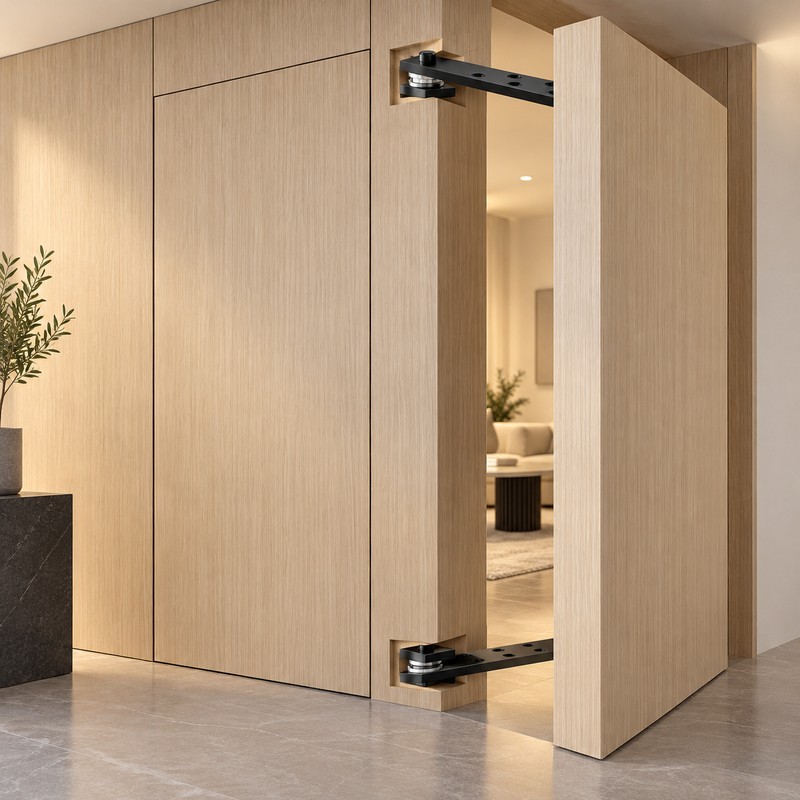 360° Hidden Door Pivot Hinge Kit, Heavy Duty Aluminum Alloy