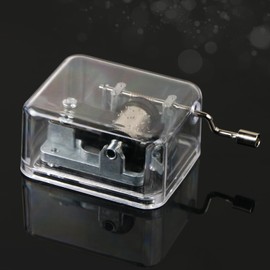 TOSAMZOO Mini Music Box Transparent Acrylic Hand - Cranked Music Box, Exquisite Mechanical Melody Player for Decoration & Gift