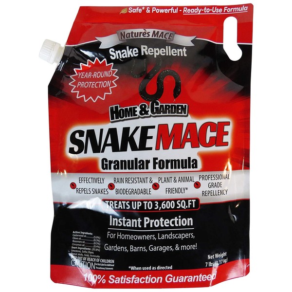 Nature's MACE Snake Repellent 7LB Granular/Covers 3,600 Sq. Ft. / Keep Snakes Out of Your Garden, Yard, Home, attic and More/Snake Repellent/Safe to use Around Home, Children, & Plants