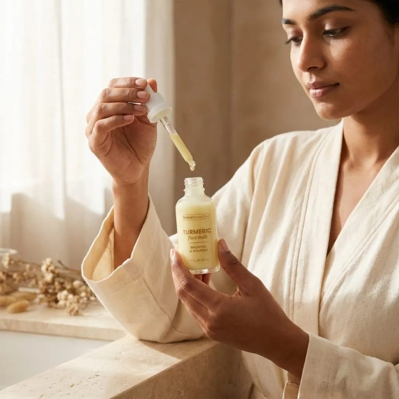 Global Beauty Leche Facial Curcuma Glicerina Ilumina Hidrata