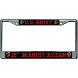 U.S. Army 25th Infantry Division #2 Chrome License Plate Frame