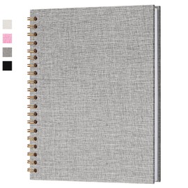 Hiwhy 28x20.5 cm Scrapbook DIY Photo Album Linen Cover Hardcover White Pages 20 Sheets Small Scrap Memory Book Grey