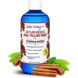 Dale Audrey Ayurvedic Oil Pulling for Teeth and Gums | Organic Cinnamon Flavored Oral Rinse Mouthwash | Natural Essential Oils for Bad Breath | Teeth Whitening and Fresh Breath | (8Oz)