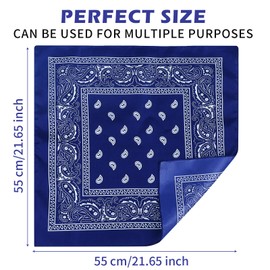 50 Pcs Bandanas Paisley Pattern Bandanas Bulk Multi-Purpose Square Handkerchief,Face Mask Headband for Men and Women