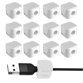 XdealCozyxc 12PCS Magnetic Cable Holder, Wire Holder for Car Charging Cable Home Office Wall (White)