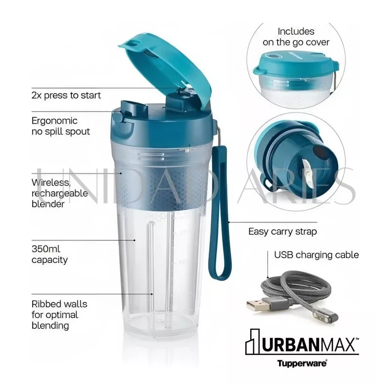 Tupperware Licuadora Portátil Urbanmax Malteada Batido 350ml Tupperware