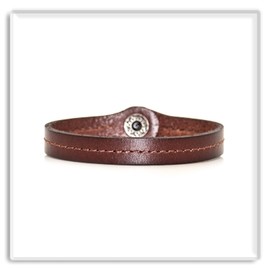 Xusamss Punk Rock Snap Wristband Leather Cuff Bracelet(Brown)