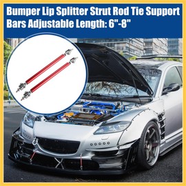 REPAIROCK 6"-8" 150mm Car Front Bumper Lip Splitter Strut Rod Red - 2 Pcs Durable Material Auto Replacement Parts