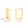 Sleek Stainless Steel gold plated Square Hoop Earrings – Hypoallergenic,