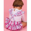 RuffleButts® Baby/Toddler Girls Flutter Overall Ruffled Romper - Adley Plaid,