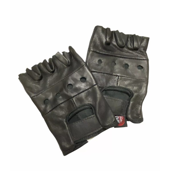safety experts Top Grain Leather Half Finger Gloves, Padded Palm,